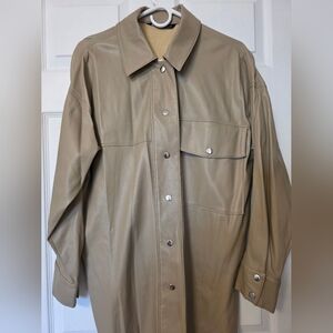 Zara Beige Leather Shirt